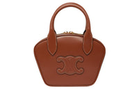 CELINE Smooth Calf Leather Bowling Bag Handbag Mini Women's Tan
