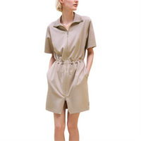 HERMES Short-Sleeved Dresses Women's Beige