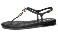 CHANEL Strap Sandals Women's Black