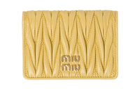 MIU MIU Nappa Leather Card Holder Card Holder Women's Yellow