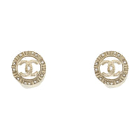 CHANEL Metal Stud Earrings Women's Gold