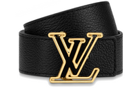 LOUIS VUITTON Fashion Trend Strap Smooth Buckle Belt Unisex Black Width: 3cm