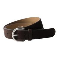 PRADA Suede Leather Belts Men's Brown