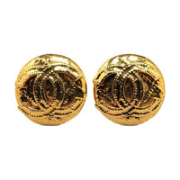 CHANEL 1994 Cc Button Clip on Earrings