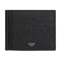 CELINE Cow Leather Wallet Unisex Black