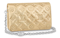 LOUIS VUITTON Coussin Embossed Lambskin Handheld Shoulder Bag Crossbody Bag Women's Gold