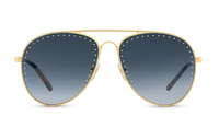 LOUIS VUITTON Alloy Frame Aviator Sunglass Women's Navy Blue