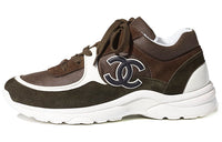 CHANEL Low Top Trainer Brown Green Women's