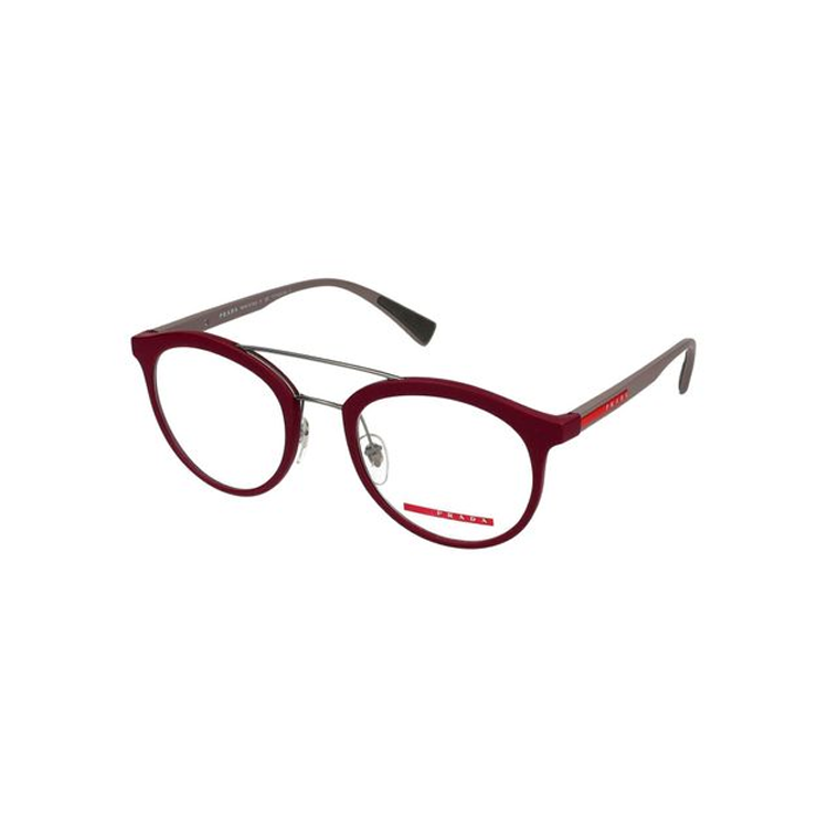 PRADA Acetate Aviator Eyeglass Frames Men's Red