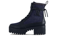 LOUIS VUITTON Laureate Short Martin Boot 5cm Women's Blue Black