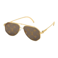 LOUIS VUITTON Metal Aviator Sunglasses Men's Gold