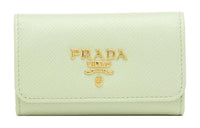 PRADA Leather Key Pouch Women's Green