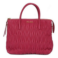 MIU MIU Lambskin Crossbody One Shoulder Handbags Women's Red
