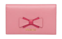 PRADA Saffiano Leather Card Holder Women's Pink