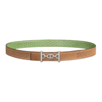 HERMES Calfskin Leather Belts Women's Brown 2.4cm