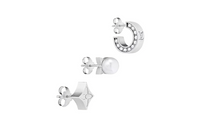 LOUIS VUITTON Resin Stud Earrings Men's Silver