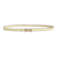 HERMES Calfskin Leather Belts Women's White 1.3CM