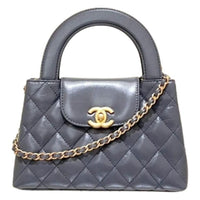 CHANEL Leather Shoulder Bag Crossbody Bag Handbag Women's Gray