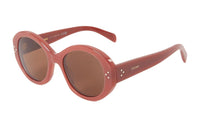 CELINE Plastic Oval Sunglasses Women's Red