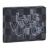 LOUIS VUITTON Multiple Canvas With Leather Wallet Purse Women's Black