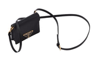 PRADA Cow Leather Shoulder Bag, Crossbody Bag Card Holder Regular Women's Black