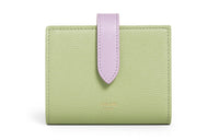 CELINE Grained Calfskin Wallet Trumpets Women's Sage Gray/Lilac Purple