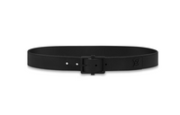 LOUIS VUITTON Letter Logo Pin Buckle Leather Belts Men's Black Width 3.5CM