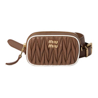 MIU MIU Sheepskin Fanny Pack Women's Brown