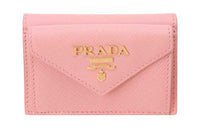 PRADA Saffiano Leather Wallet Small Size Women's Pink
