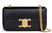 CELINE Triomphe Shiny Cow Leather Shoulder Bag Handbags Shoulder Bags Regular Women's Black
