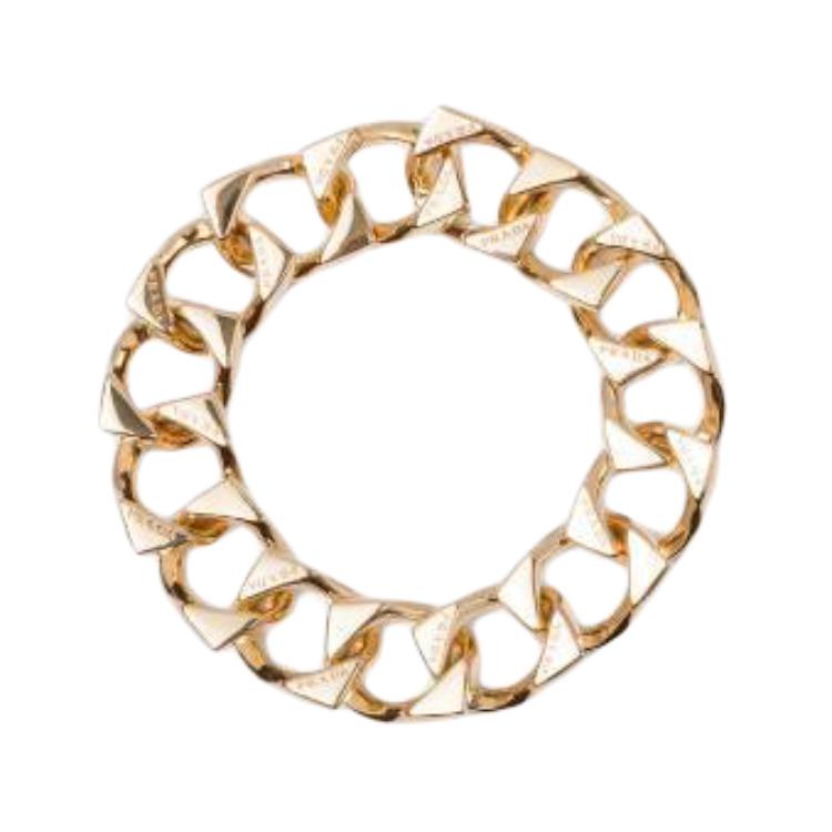 PRADA 12K Gold Bracelets Unisex Gold