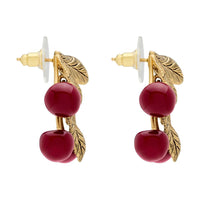 SAINT LAURENT Brass Enamel Earrings Unisex Gold