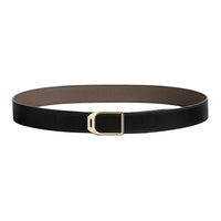 HERMES Calfskin Leather Belts Men's Black Width 3.2CM