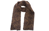 SAINT LAURENT Knitted Fabric Scarf Light Brown