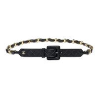 CHANEL - Leather Belts Women's Black/Gold -