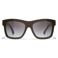 CHANEL Metal Square Sunglasses Unisex Brown