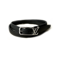 LOUIS VUITTON Calfskin Bracelets Men's Black
