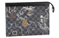 LOUIS VUITTON Pochette Voyage Damier Graphite Map Mm Grey/Black