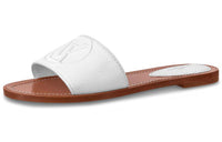 LOUIS VUITTON Lock It Slide Slippers Women's White