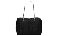 SAINT LAURENT Lambskin Bowling Bag Handbag Women's Black