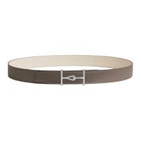 HERMES Calfskin Leather Belts Men's Light Brown Width: 3.2CM