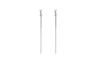 SAINT LAURENT Brass Earrings Women's Silver