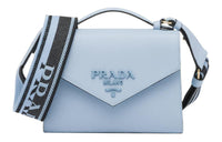 PRADA Saffiano Leather Messenger Bag, Handbag, Shoulder Bag, Crossbody Bag Women's Sky Blue
