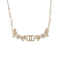 CHANEL Necklaces Unisex Gold/Light Brown/Pearl White