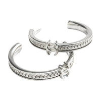 CHANEL Metal Earrings Women's Silver