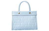 MIU MIU Leather Tote Bag Shopping Bag Handbag Women's Blue