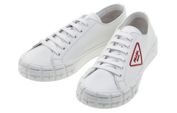 PRADA Abrasion Resistant Low Top Skateboard Shoes Men's White