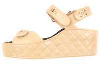 CHANEL Strap Sandals Women's Light Brown