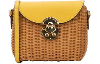 MIU MIU Leather Shoulder Bag Women's Yellow
