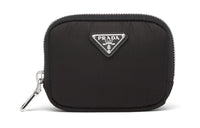 PRADA Nylon Fabric Card Holder Wallet Card Clip Small Size Unisex Black